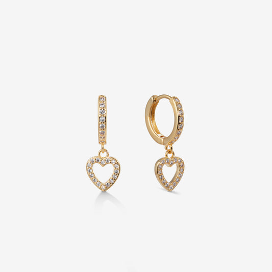 ZIRCONIA HEART EARRINGS Gold