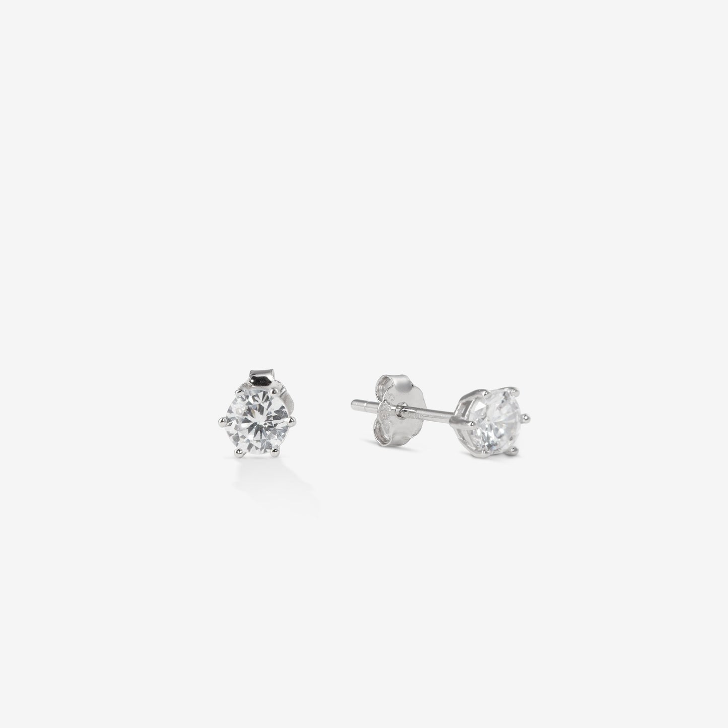 STUD EARRINGS Silver 4 mm