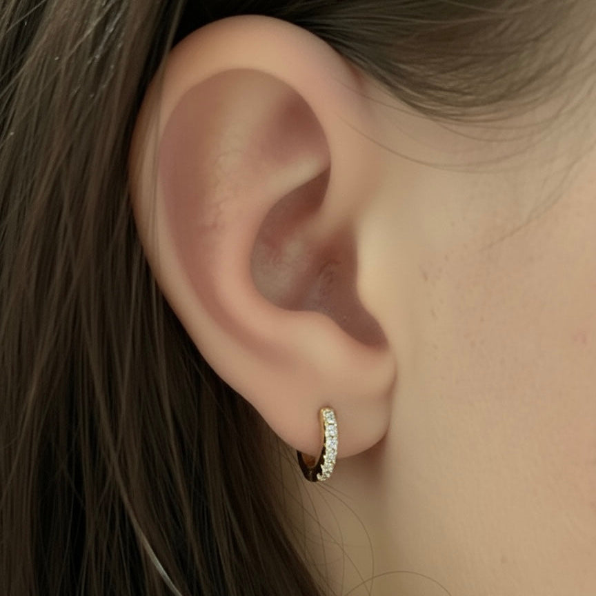 STONE MINI HOOPS Gold